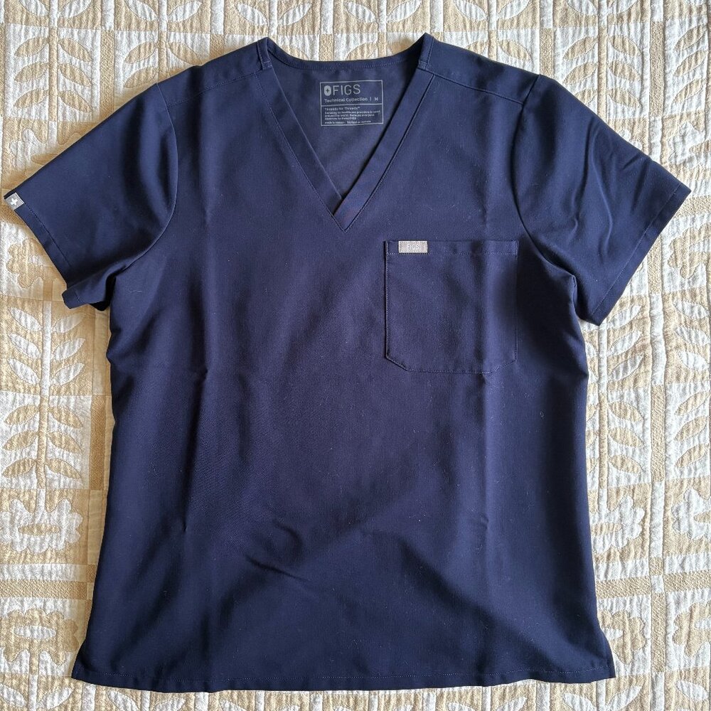 Navy Catarina One-Pocket Scrub Top - NWOT